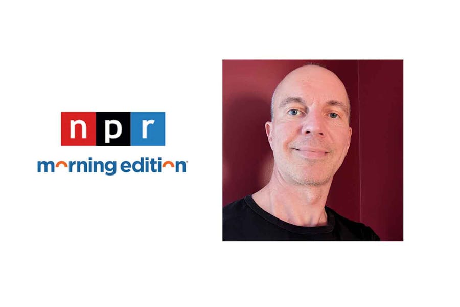 Headshot of Ivan Raykoff next to mastheads of NPR and Morning Edition