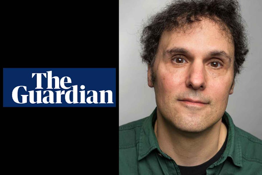 Headshot of Jeremy Varon next to The Guardian masthead