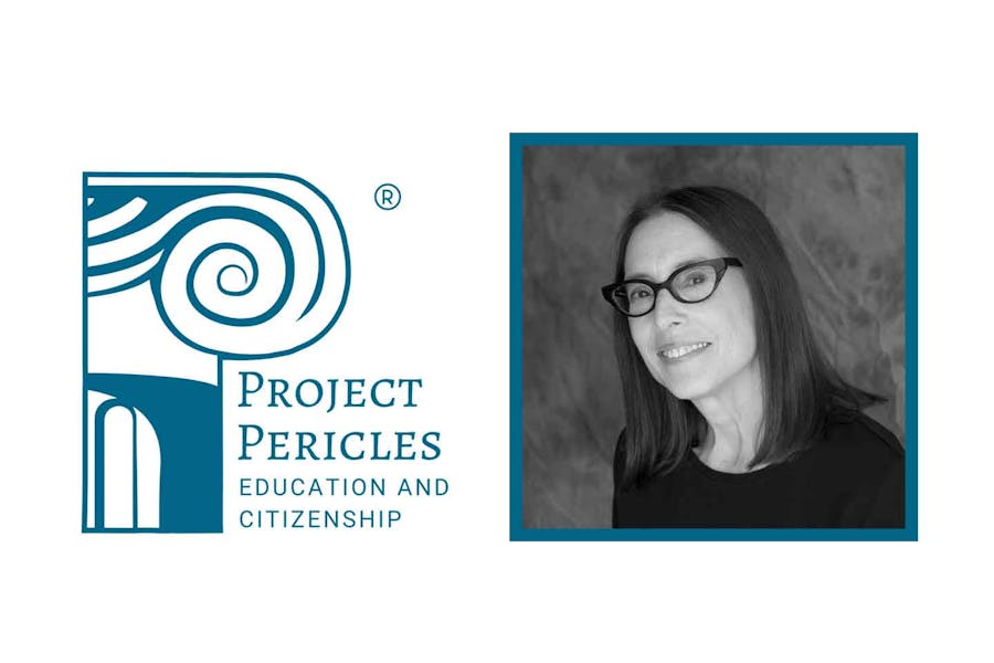 Headshot of Lori Grinker next to Project Pericles logo