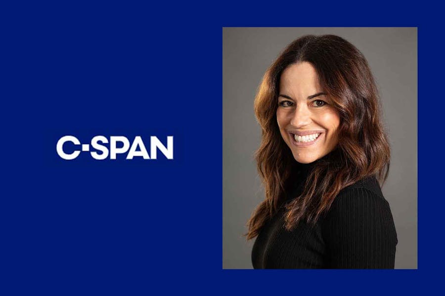 Headshot of Natalia Mehlman Petrzela next to textual C-SPAN logo