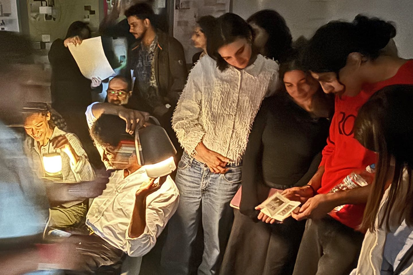 Students in class with lanterns