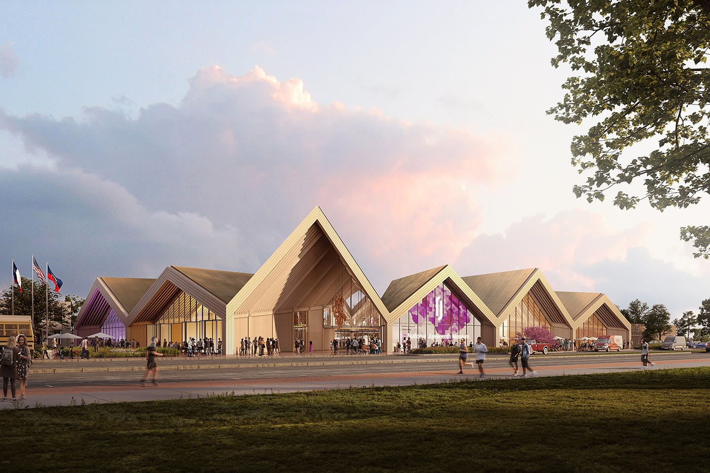 A graphic rendering of the design for the National Juneteenth Museum in Fort Worth, Texas.