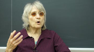 Female faculty member talks