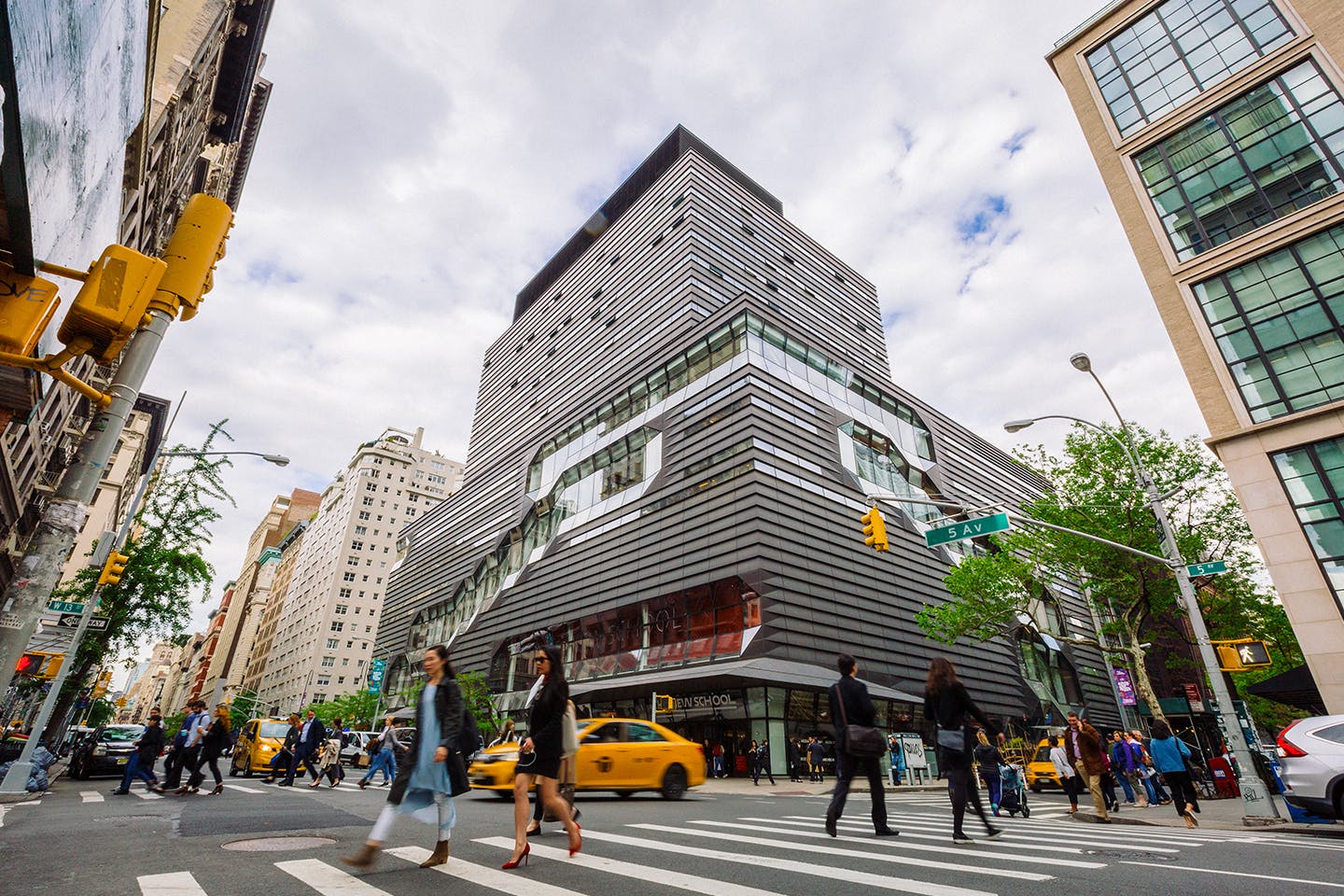 The New School Campus on 5th Ave street scene