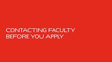 Contacting Faculty Before You Apply