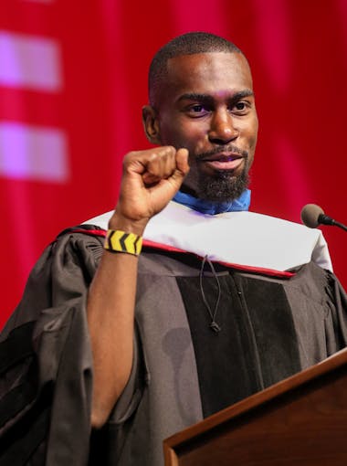 Black Lives Matter activist DeRay McKeeson gets an honorary degree from The New School in 2016